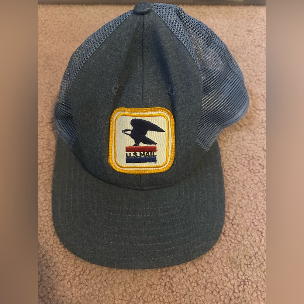 RARE 1990s Vintage US Mail Mesh TRUCKER SnapBack Hat Cap ONE SIZE Workwear